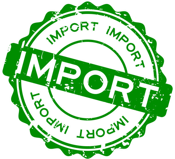 垃圾绿色进口字圆形橡胶印章图片下载