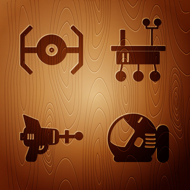 设置宇航员头盔宇宙飞船射线枪和图片下载