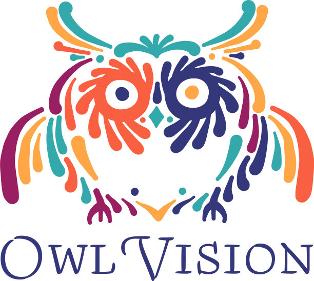 可爱的猫头鹰彩色标志设计模板图片下载