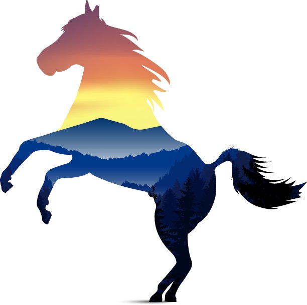 轮廓的马图片下载