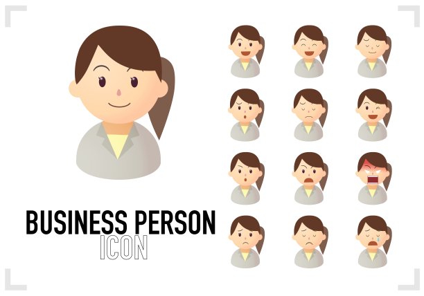 一组商业人士的图标图片下载