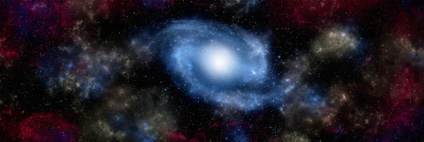 行星和星系，科幻小说的壁纸。深空之美。宇宙中数十亿星系的宇宙艺术背景。三维演示图片下载