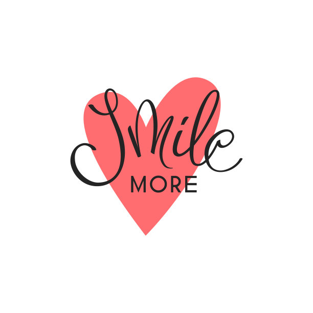 微笑多矢量字。鼓舞人心的名言。图片下载