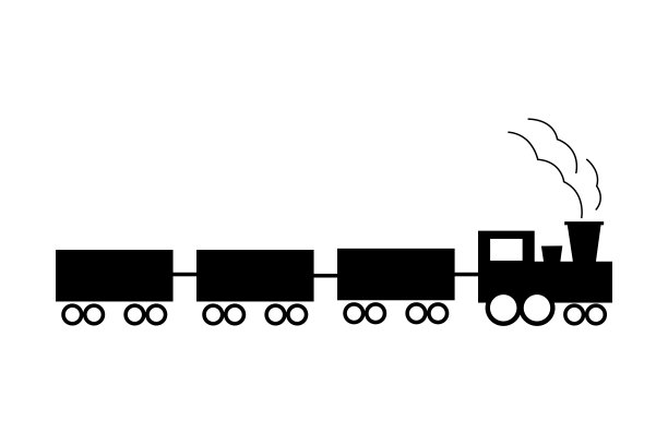 单一元素的货运列车，工业物流和卡车插图。手绘矢量图标为商业，网页设计，标志，信息图，卡片，和专业设计。图片下载