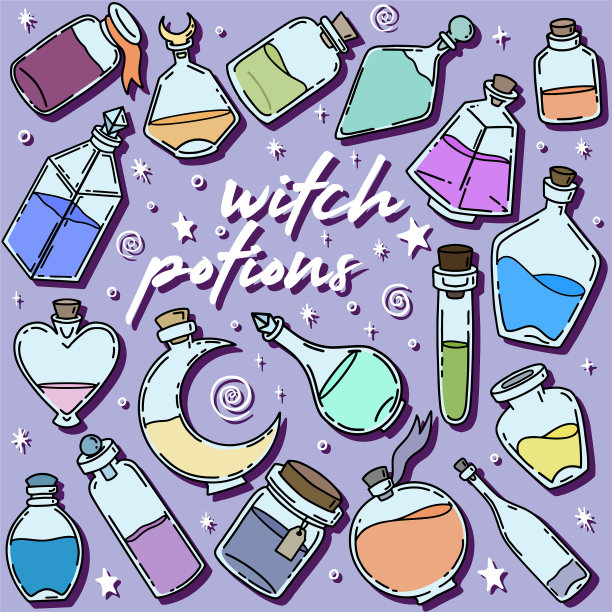 设置魔法女巫药水瓶子图片下载