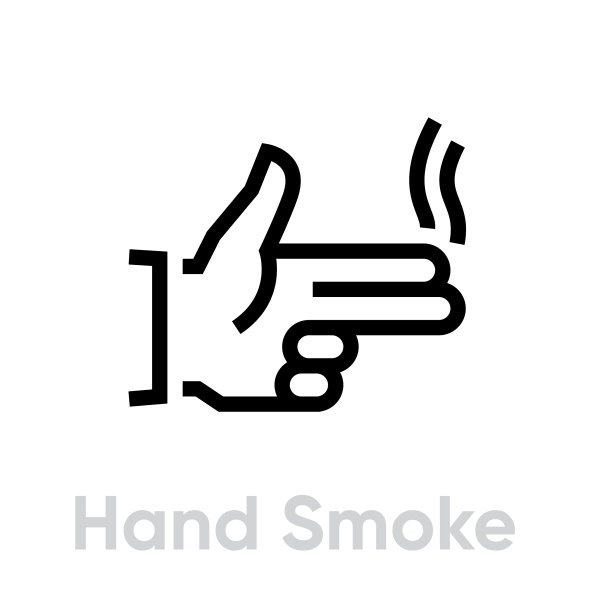 手绘烟雾枪射击图标可编辑线条图片下载