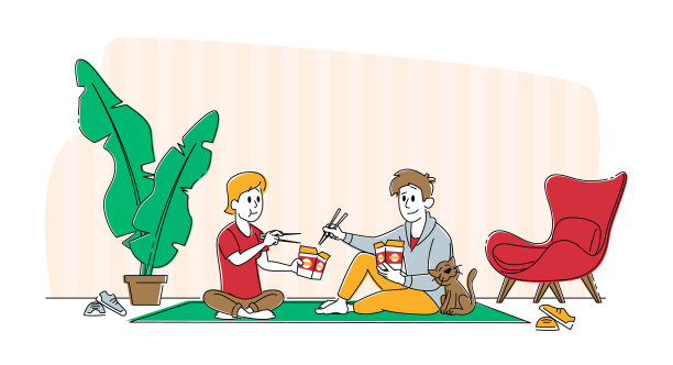 角色年轻的爱的夫妇花时间在家里图片下载