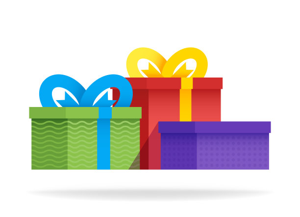 为周年或生日礼物或圣诞礼物设置丝带假日圣诞盒惊喜图片下载