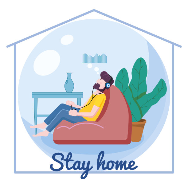 居家意识检疫观念旗帜自我图片下载