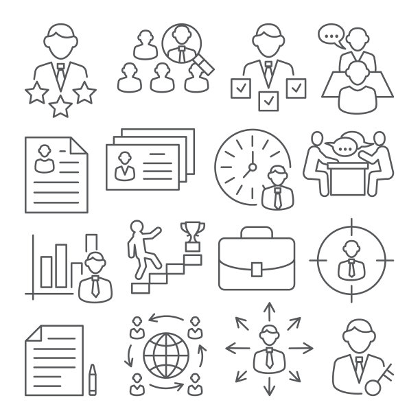 猎头线图标在白色背景图片下载