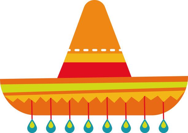 墨西哥文化帽子填补风格图标图片下载