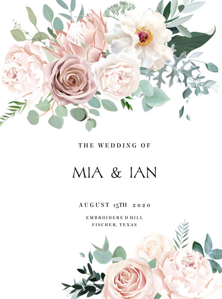 银色鼠尾草和粉红花朵矢量设计框架图片下载