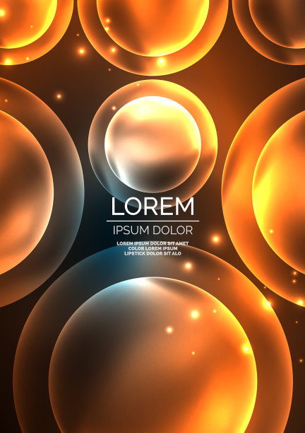 发光的霓虹灯，闪亮的透明气泡玻璃图片下载