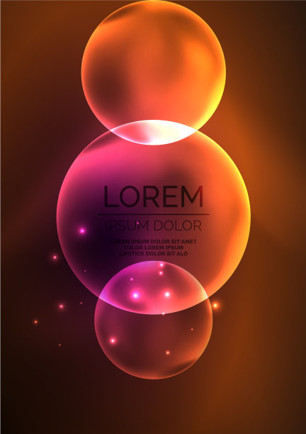 发光的霓虹灯，闪亮的透明气泡玻璃图片下载