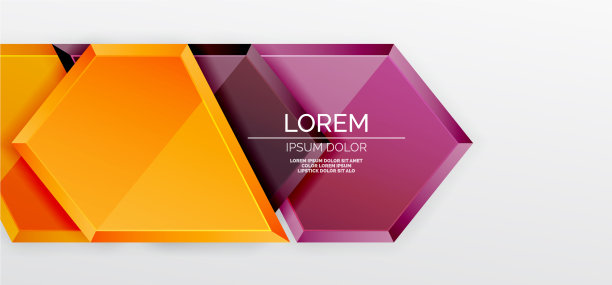 金属光泽闪亮的几何形状与3d效果图片下载