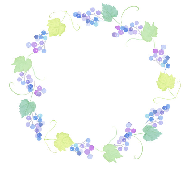 葡萄框架水彩画插图图片下载