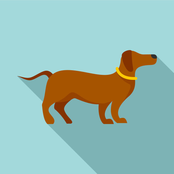 运动狗训练图标平坦风格图片下载