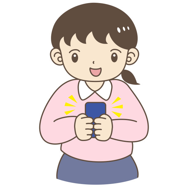 女孩使用智能手机图片下载