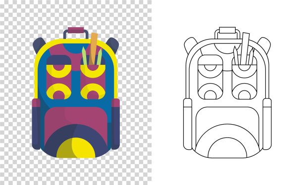 彩色书包小学生的书包图片下载