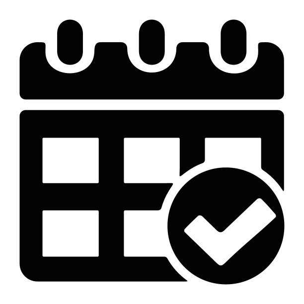 带有复选标记图标的日历日期。带有复选、确定、完成标记的商务日历。事件组织者、计划者、会议、预约安排标记。日期提醒图标。图片下载