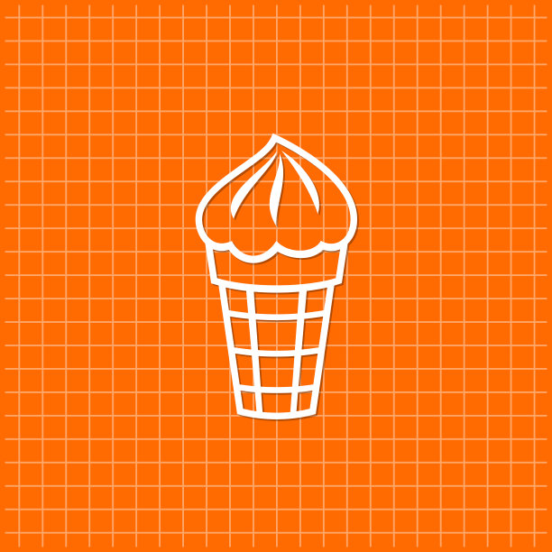 带有冰淇淋图标的黄色横幅图片下载