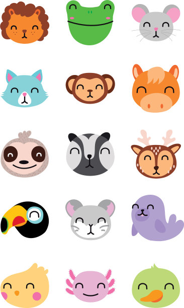 捆绑可爱的动物角色图片下载