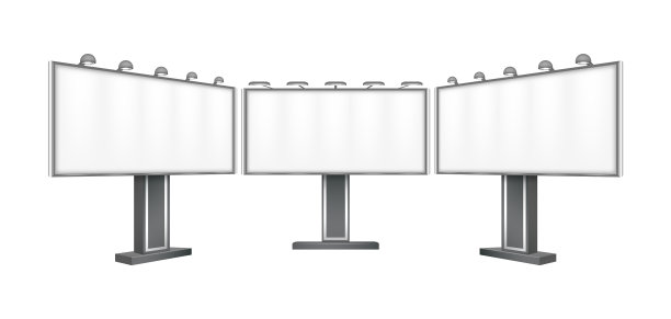 真实的广告牌孤立空白的街道图片下载