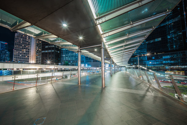 中国香港中环的人行天桥。图片下载