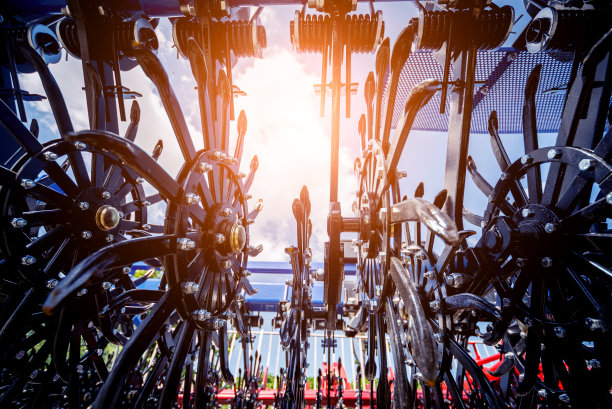 现代农业机械设备。工业的细节。图片下载