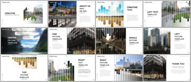 演示矢量模板，演示幻灯片的多用途模板，传单，小册子封面，信息图表报告。背景模板配线条，照片位置用于商业设计。最小的风格。图片下载