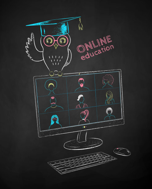 戴学位帽的猫头鹰坐在桌上图片下载