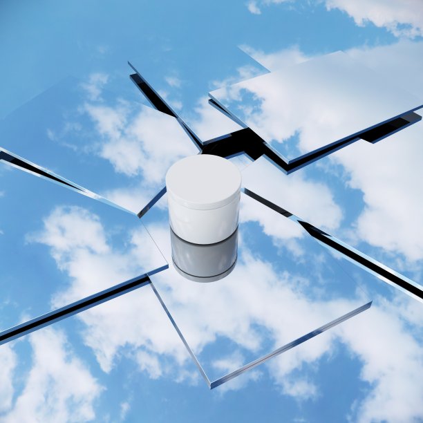 模拟化妆乳液霜放下与天空反射。3D插画创意图片下载