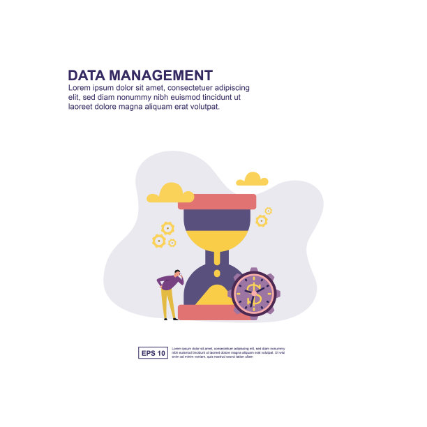 数据管理概念矢量插图平面设计的展示，社交媒体推广，横幅，和更多图片下载