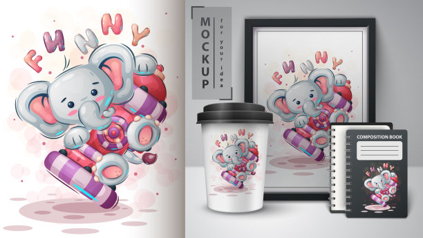 有趣的大象海报和商品图片下载