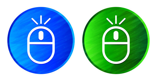 无线鼠标图标grunge纹理圆形按钮设置插图图片下载