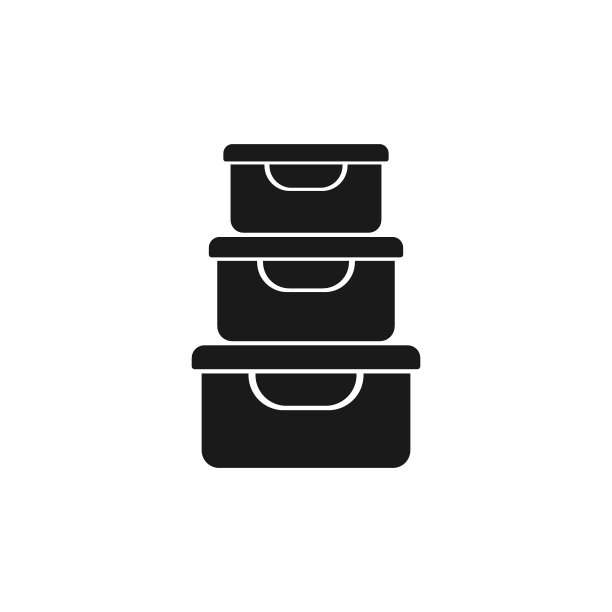 食品容器图标。塑料或玻璃盒子储存食物。厨具保留容器中。食品盒完美的移动应用和网站设计。图片下载