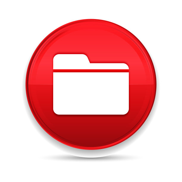 文件夹图标闪亮豪华设计红色按钮矢量图片下载