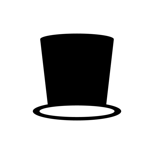 礼帽图标在实线风格。魔术师的帽子标志。绅士帽标志。图片下载