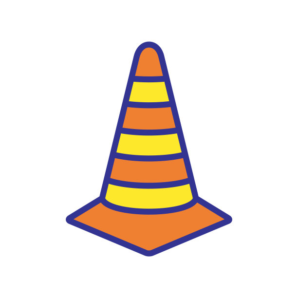 安全锥图标设计矢量模板图片下载