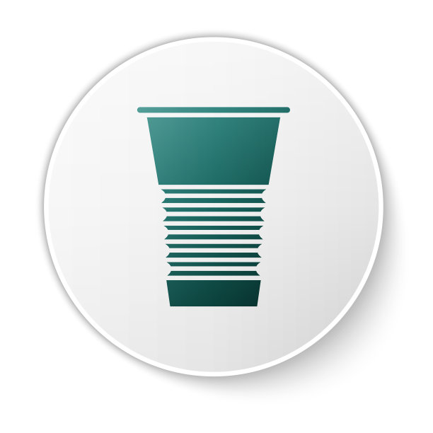 绿色纸玻璃图标孤立在白色图片下载