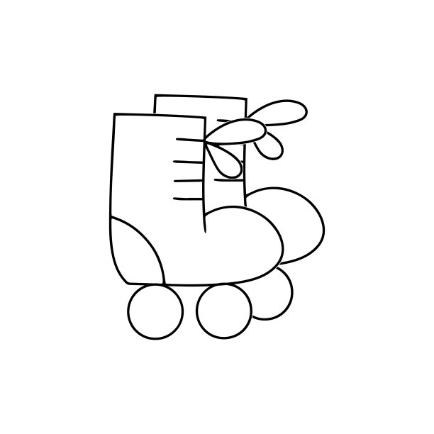 涂鸦轮滑图标孤立在白色。手绘线条艺术。着色页书。卡通鞋。草图矢量股票插图。每股收益10图片下载