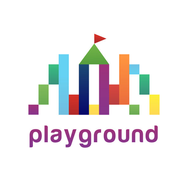 儿童区，儿童城市，游乐场抽象标志。彩色标志，符号，图标，模板标志幼儿园，儿童运动俱乐部，体育场馆和设备的儿童房和操场。矢量图像。图片下载