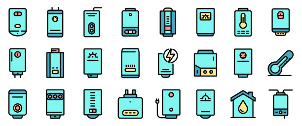 锅炉图标将矢量设置为平面图片下载