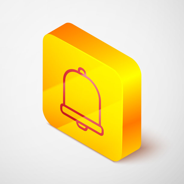 等距线教堂钟图标孤立在灰色图片下载