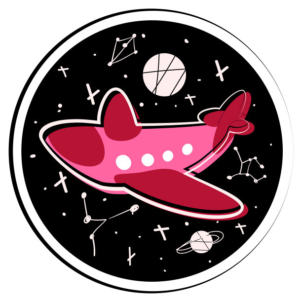 股票矢量插图的飞行飞机与夜空图片下载