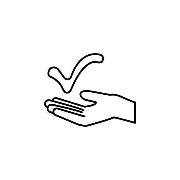 手势批准，检查图标，符号设计模板图片下载