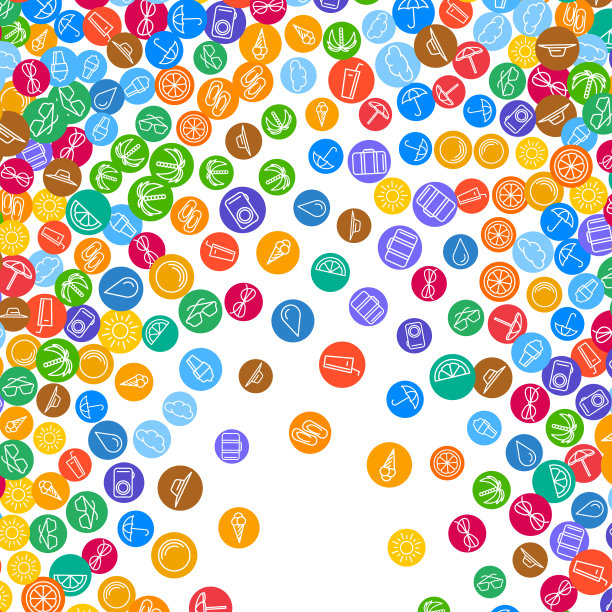 假期背景与分散的夏季图标图片下载