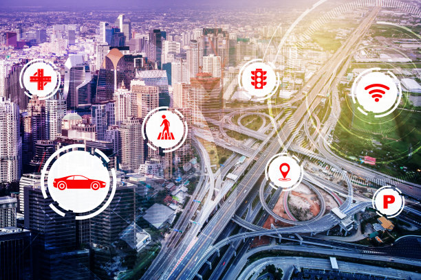 智能交通技术概念的未来汽车交通道路图片下载