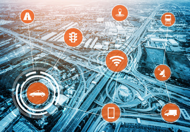 智能交通技术概念的未来汽车交通道路图片下载