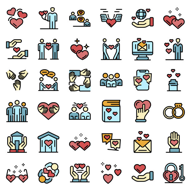 情感图标将矢量设置为平面图片下载